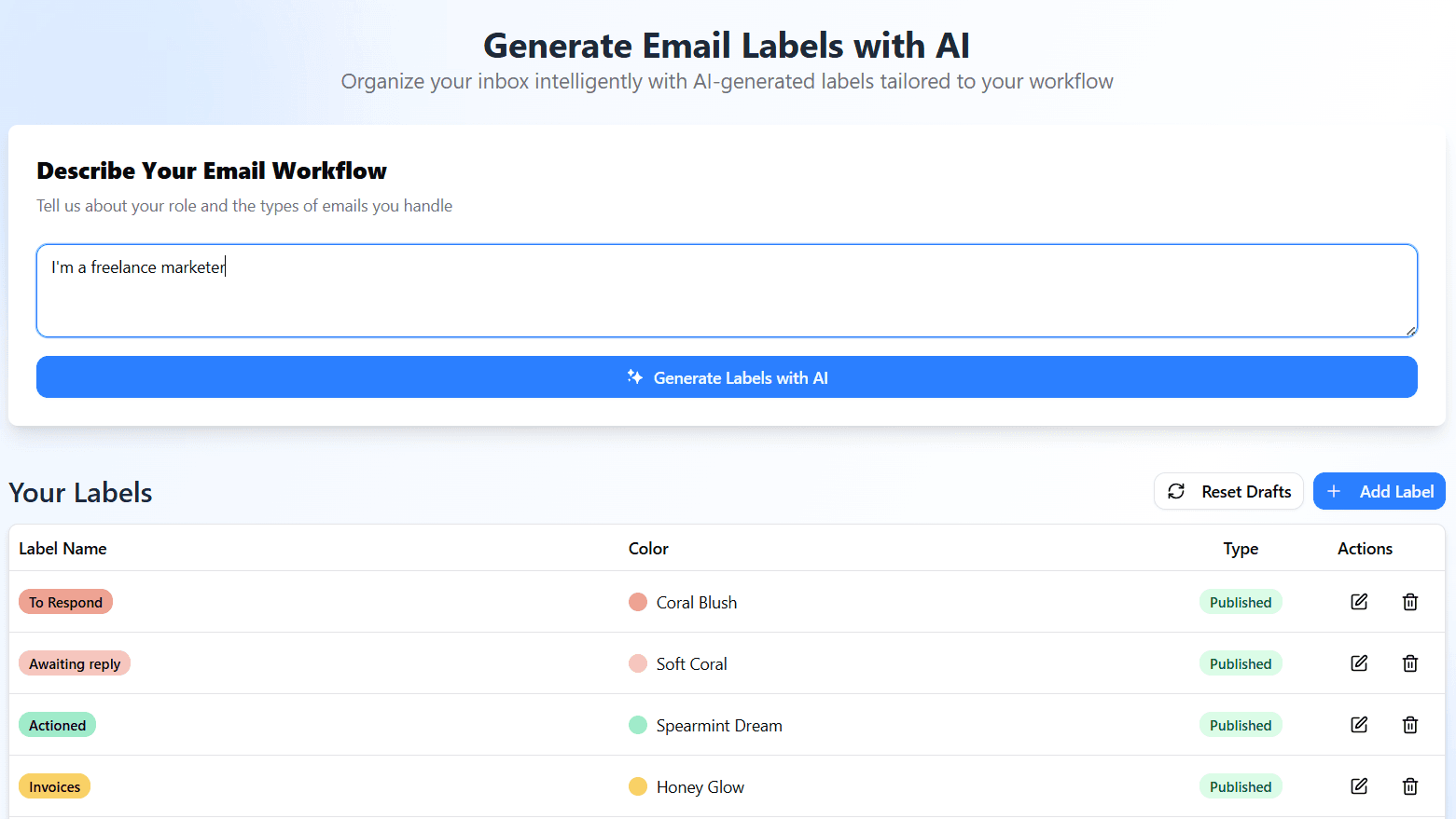 AI organizes automatically - Loopin interface screenshot
